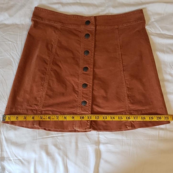 Madewell Burnt Orange Velvet Mini Skirt Sz 8 - Picture 8 of 9